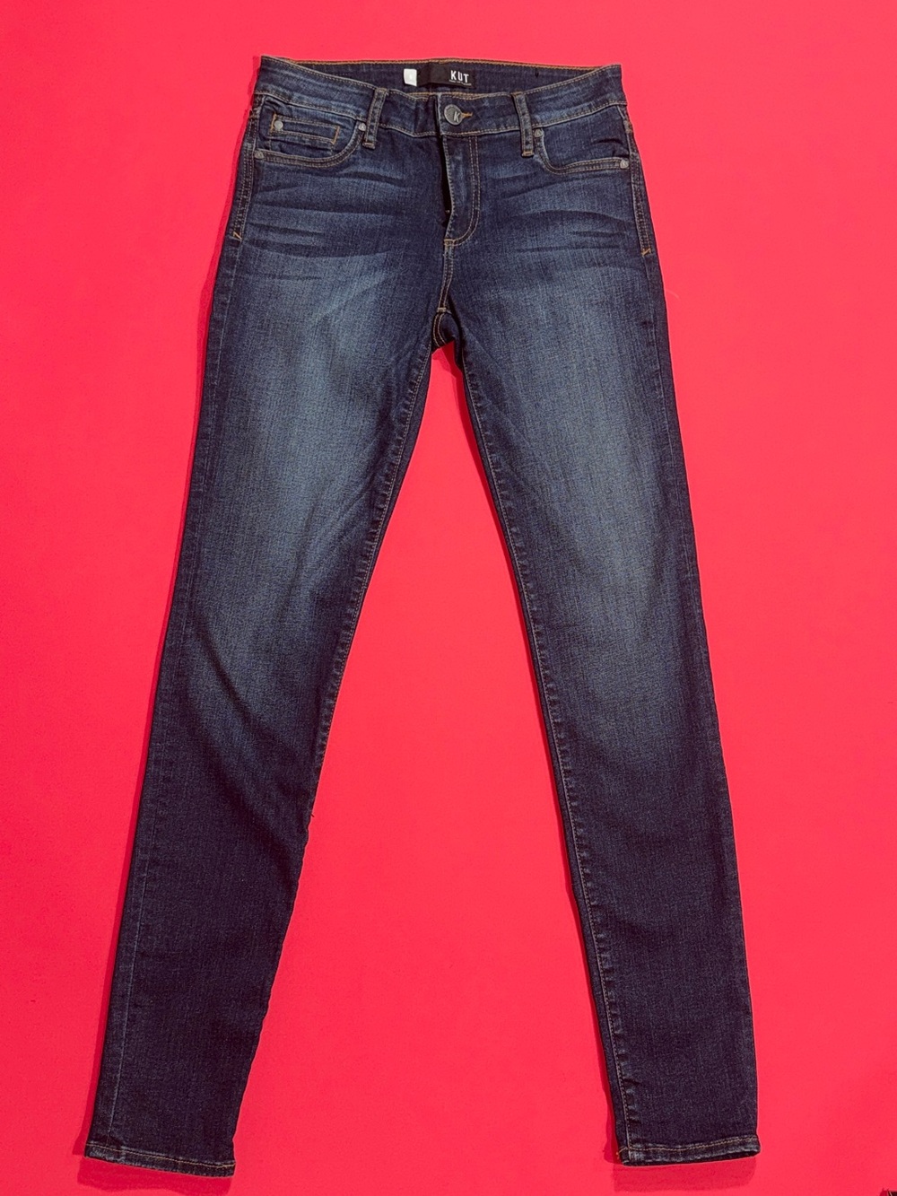 Kut from the Kloth Women’s Skinny Jeans in Dark Blue Denim - Picture 2 of 9
